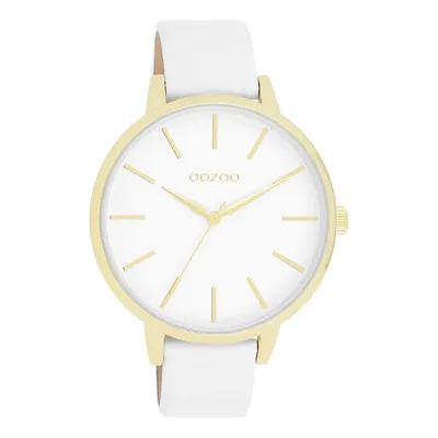 Produktbild von Oozoo Armbanduhr weiß Leder Timepieces Damen Analog-Quarzuhr UOC11359