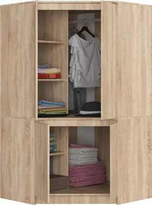 Produktbild von BDW Eckschrank Schlafzimmer, Kleiderschrank, Eckkleiderschrank, Sonoma-Eiche
