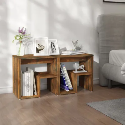 Image de vidaXL Tables de chevet 2 pcs. Chêne fumé 40x30x40 cm bois composite