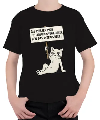 Obrázek produktu pro "Musíte mě zaměňovat s někým jiným." Tričko s nápisem, černá barva, velikost 104. (Sarkastický tón)