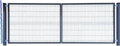 Obrázek produktu pro BRÁNA 150 cm antracit grafit PANELOVÁ dva SLOUPKY RAL7016 dvoukřídlá 153 cm