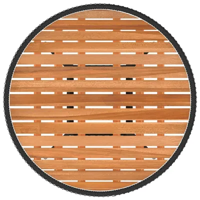 Obrázok produktu pre vidaXL Záhradný jedálenský stôl čierny Ø 70 cm Poly ratan masívne drevo akácia