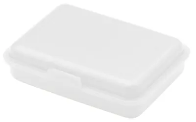 Produktbild von Kompakte Brotzeitbox Transparent-milchig mit 1 Klickverschluss für Schule & Büro