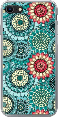 Produktbild von MuchoWow® Handyhülle Schutzhülle Hülle für Telefoonhoesje iPhone 8 Mädchen - Blumen - Muster - Mädchen - Kinder - Kinder Silikon Softcase Handy Hülle - Schutzhaube