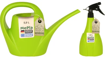 Produktbild von MePla - Set - Gießkanne 5,0l Indoor + Sprüher 1,0l - lemongrün