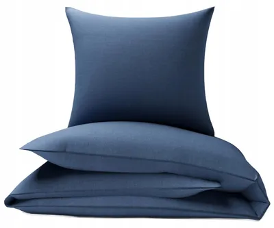 Produktbild von Nyks Baumwoll-Bettwäsche 140x160 cm einfarbig Indigo