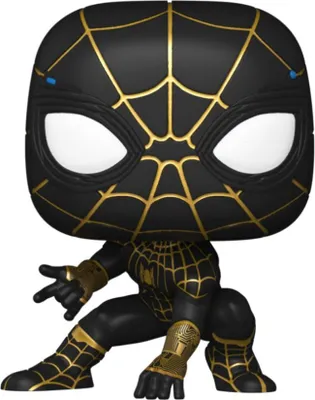 Image de Spider-Man : No Way Home POP ! figurine vinyle Spider-Man (costume noir et or) 9 cm