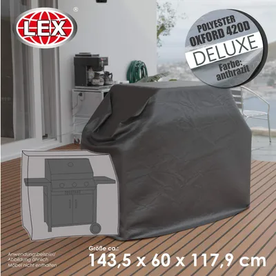 Produktbild von LEX Schutzhülle Deluxe für Elektro/Gas/Gartengrill, 143,5 x 60 x 117,9 cm, Tragetasche