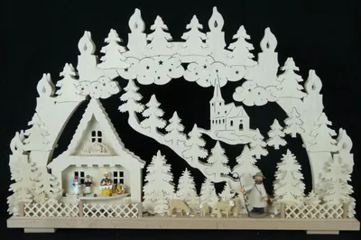 Produktbild von Schwibbogen mit Schäfer mit Schafen und Beleuchtung BxHxT 70x43x7cm NEU