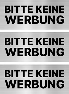 Produktbild von 3x Sticker Aufkleber Keine Werbung einwerfen Briefkasten 7x3 cm Silber