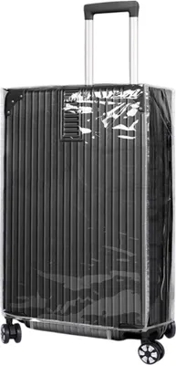 Image de Protège-Valise En Pvc, Housse De Valise Transparente Avec Bandes Magique, Housse De Valise Imperméable, Anti-Poussière Et Anti-Rayures Dégager 24 pouces