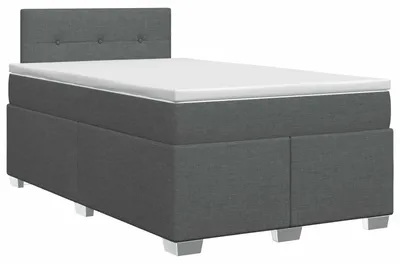 Obrázek produktu pro vidaXL Skříňová postel s matrací tmavě šedá 120 x 190 cm látka