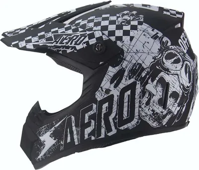 Obrázek produktu pro Cross helma Přilba dětská helma motorka motokros Skeleton černá matná bílá velikost M