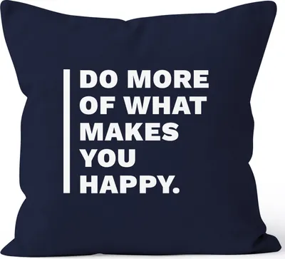 Produktbild von Kissenbezug Do more of What makes you happy Geschenk Zitat MoonWorks® navy unisize