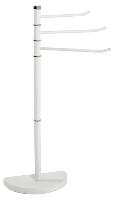 Image de Porte-serviettes couleur crème, en métal - Dimensions : L 33 cm x H 89 cm x P 43 cm, Style : moderne