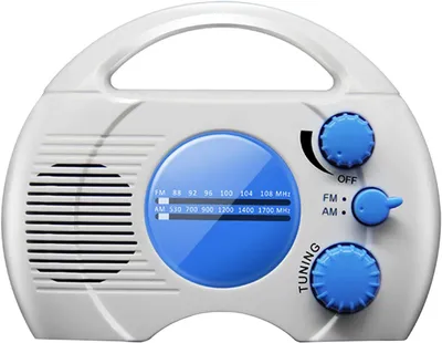 Productafbeelding van Douche Radio - Badkamer Radio - Ontspannen Douchen - Waterdicht Ontwerp - Compact Formaat - Blauw