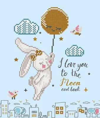 Produktbild von DIAMOND DOTZ® Original Diamond Painting "Love you to the moon & back“ 32 x 32 cm ab 8 Jahren
