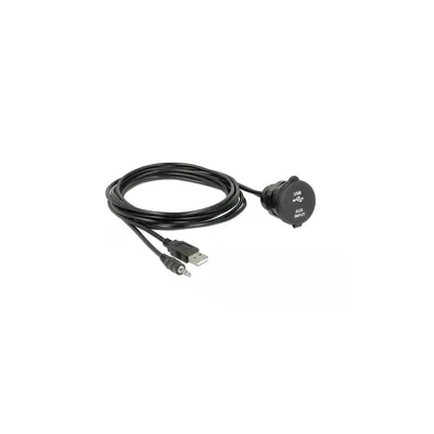 Produktbild von Delock USB Audio Einbaukabel - klinke + USB A Buchse 2m