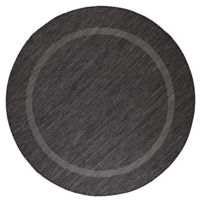 Produktbild von Villa Möbel Relico Terrasse, Garten-Teppich, Outdoorteppich, Einfarbig, Farbe:Schwarz, Grösse:120 cm Rund