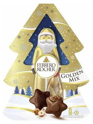 Zdjęcie produktu dla Ferrero Rocher, zestaw "Golden Stars" i opakowanie świąteczne, 116g