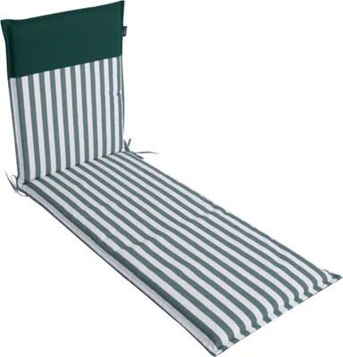 A striped chaise lounge cushion on a white background.