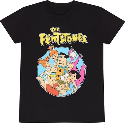 Productafbeelding van Flinstones T-shirt, zwart, uni, familiecollectie