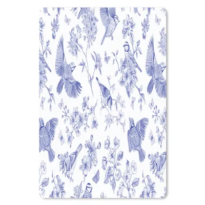 Produktbild von MuchoWow® Mauspad Mousepad Vintage - Vogel - Blau 40x60 cm - Mousepads - Maus Mat - Pad - Mausunterlage - Schreibtisch Accesoire