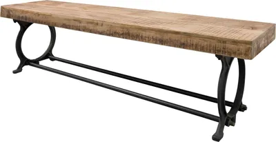 Image de MASSIVMOEBEL24 | Banc 200x40 Bois de récupération laqué Bois naturel INDUSTRIAL #32