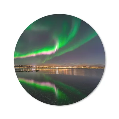 Produktbild von MuchoWow® Mauspad Mousepad Nordlichter - Nacht - Rosa 50x50 cm - Mousepads - Maus Mat - Pad - Mausunterlage - Vinyl