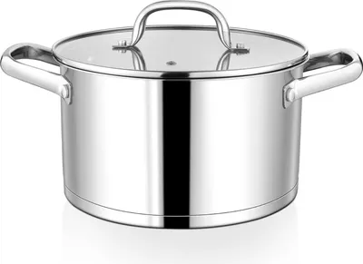 Produktbild von Homikit 24cm Kochtopf 5,7L Groß Edelstahl Nudeltopf Induktion 3-Lagen Böden Geeignet