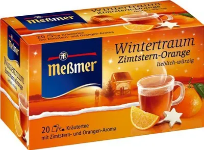 Obrázok produktu pre Meßmer Zimný sen Škorica Hviezda Pomaranč Bylinný čaj so škoricou 5 balení