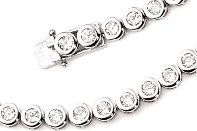 Produktbild von 6,3mm Armband Armkette mit Zirkonias 925 Silber Damen 19cm Silberarmband