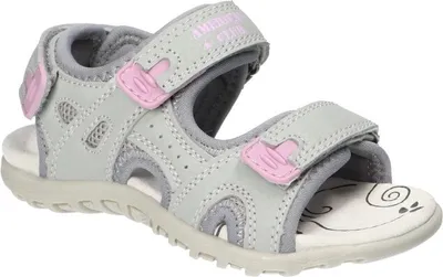 Produktbild von AMERICAN CLUB HL167 Solide KinderSandalen, Naturleder Innensohle, Klett Sandalen, Sportsandalen, Grau 28