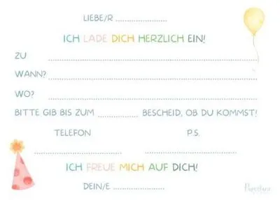Produktbild von Einladungskarten für Kinder, 5 Stück, 11,5 × 17 cm
