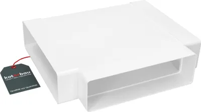 Produktbild von KOTARBAU® Flachkanal T-Stück 204 mm x 60 mm Verbinder für Lüftungskanäle aus Kunststoff Kanalverbinder Reduktion Weiß Effizientes T-Stück für Flachkanalsysteme