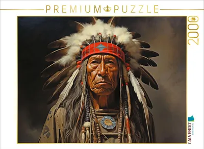 Produktbild von CALVENDO Puzzle Häuptling - Indianer | 2000 Teile Lege-Größe 90x67cm Foto-Puzzle für glückliche Stunden