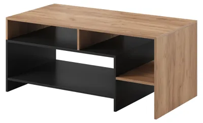 Immagine prodotto di Tavolino asimmetrico per soggiorno, in legno di quercia Grandson/bianco, dimensioni 120 x 60 x 52,8 cm