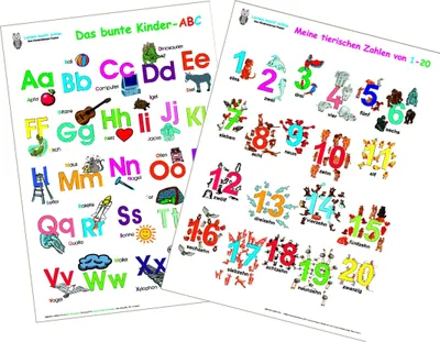 Produktbild von Das bunte Kinder-ABC + Meine tierischen Zahlen von 1-20