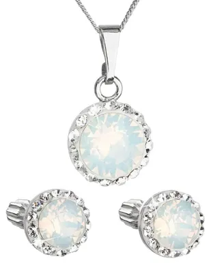 Produktbild von Glitzerndes Schmuckset 39352.7 weiß ( Ohrringe, Kette, Anhä nger)