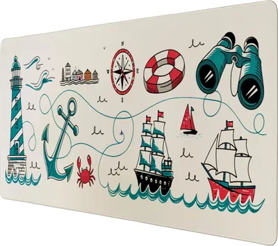 Produktbild von Maritime Wahrzeichen Schreibtischunterlage 69x31cm XXL Mauspad für Seefahrt-Fans