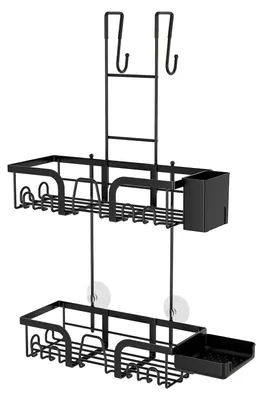 Produktbild von Duschablage, Bohrfreie Installation, Selbstentwässerndes Design, schwarz