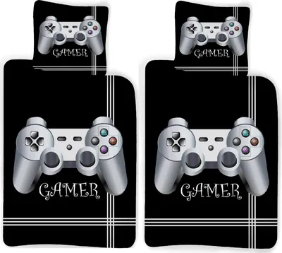 Produktbild von Gaming Gamer - Partner-Bettwäsche für 2 Personen, 135x200 & 80x80