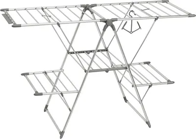 Produktbild von mDesign Wäschetrockner Wäscheständer Standtrockner ausklappbar Aluminium Grau