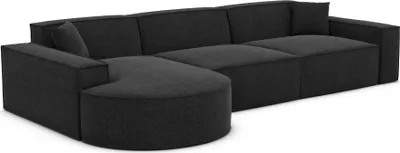 Produktbild von Strukturstoff L-Form Sofa Brevia Schwarz Links