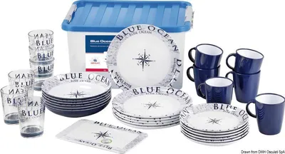 Obrázok produktu pre Kompletná protišmyková súprava BLUE OCEAN na 6 tanierov, 1 kus