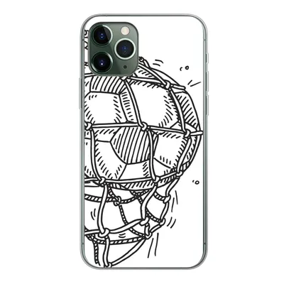Produktbild von MuchoWow® Handyhülle Schutzhülle Hülle für iPhone 11 Pro Eine Illustration eines Fußballschusses ins Tor - Jungen - Mädchen - Kinder Silikon Softcase Handy Hülle - Handy