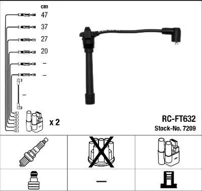 Immagine prodotto di Set di cavi di accensione NGK 7209