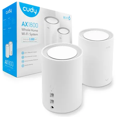 Produktbild von Bezprzewodowy system kratowy Cudy AX1800, 2 szt., 2,4/5 GHz, 574–1201 Mb/s