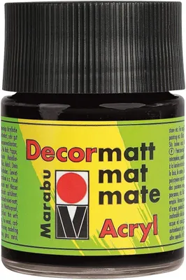 Produktbild von Marabu Acrylfarbe "Decormatt" schwarz 50 ml im Glas
