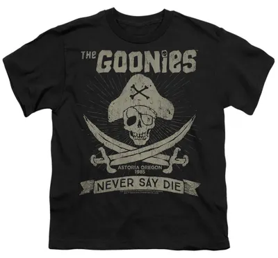 Productafbeelding van The Goonies - T-shirt "Never Say Die" voor kinderen, model TV38685 (maat 140-146), zwart